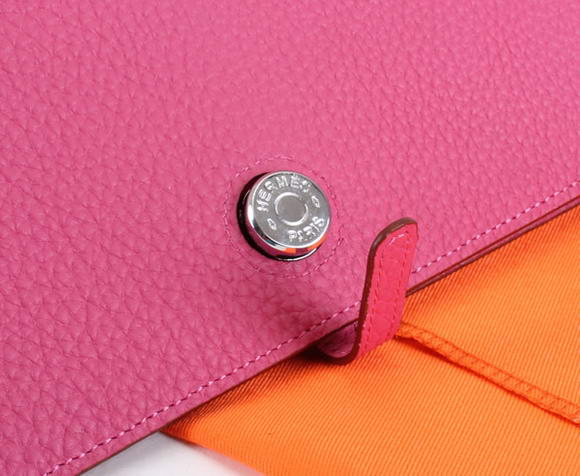 1:1 Quality Hermes Dogon Togo Leather Wallet Travel Case A808 Roseo Replica